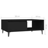 Coffee Table Black 90x60x35 cm Engineered Wood