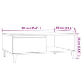 Coffee Table Sonoma Oak 90x60x35 cm Engineered Wood - Extra Image