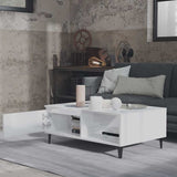 Coffee Table High Gloss White 90x60x35 cm Engineered Wood
