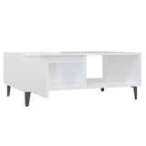 Coffee Table High Gloss White 90x60x35 cm Engineered Wood - 45-Degree Angle