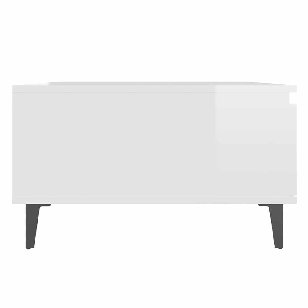 Coffee Table High Gloss White 90x60x35 cm Engineered Wood