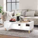 Coffee Table White 103.5x60x35cm Engineered Wood - Side View