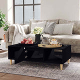 Coffee Table Black 103.5x60x35 cm Engineered Wood - Side View