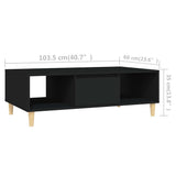Coffee Table Black 103.5x60x35 cm Engineered Wood - Extra Image