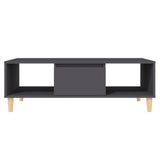 Coffee Table Grey 103.5x60x35 cm Engineered Wood - 45-Degree Angle