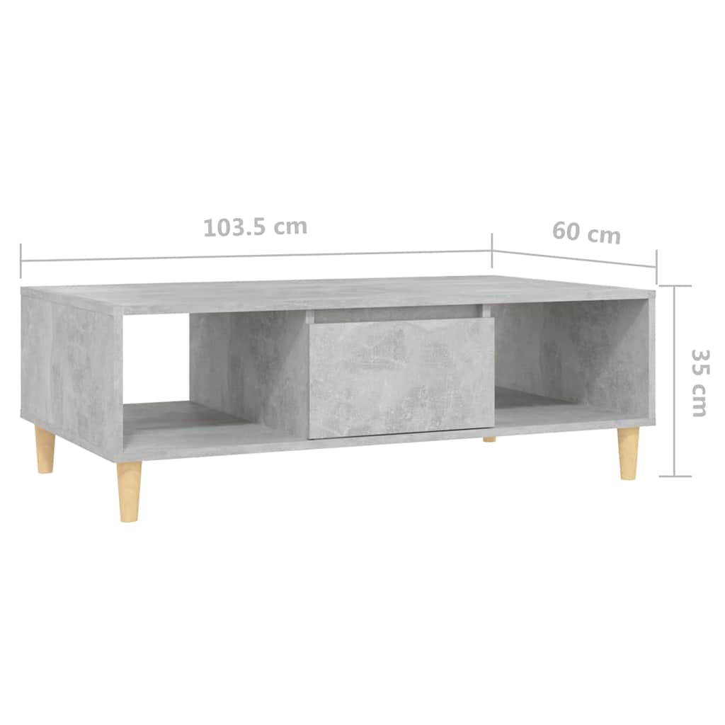 Coffee Table Concretre Grey 103.5x60x35 cm Engineered Wood