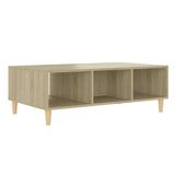 Coffee Table White and Sonoma Oak 103.5x60x35 cm Engineered Wood - Low Angle