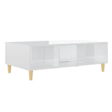 Coffee Table High Gloss White 103.5x60x35 cm Engineered Wood