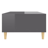 Coffee Table High Gloss Grey 103.5x60x35 cm Engineered Wood - Rear View