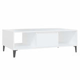 Coffee Table White 103.5x60x35 cm Engineered Wood - Front View