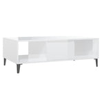 Coffee Table High Gloss White 103.5x60x35 cm Engineered Wood
