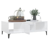 Coffee Table High Gloss White 103.5x60x35 cm Engineered Wood - Top-Down View