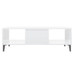 Coffee Table High Gloss White 103.5x60x35 cm Engineered Wood