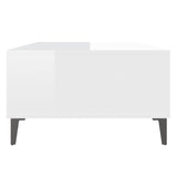 Coffee Table High Gloss White 103.5x60x35 cm Engineered Wood - Rear View