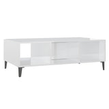Coffee Table High Gloss White 103.5x60x35 cm Engineered Wood - Low Angle