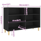 Sideboard Black 103.5x35x70 cm Engineered Wood - Rear View