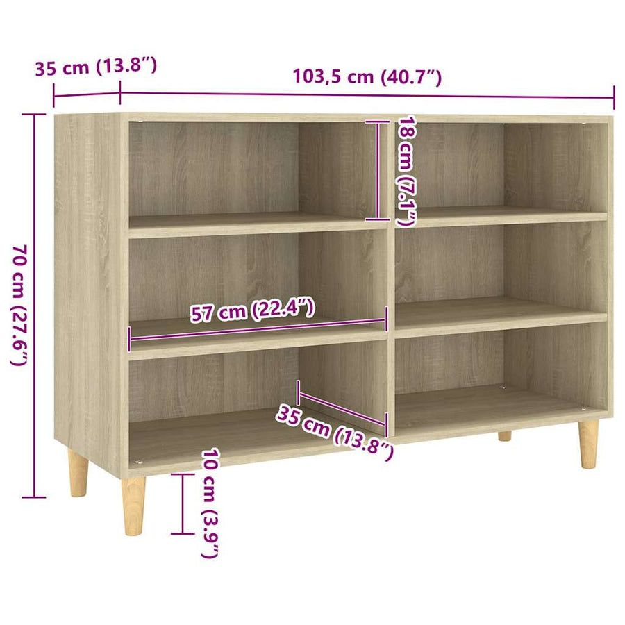 Sideboard Sonoma Oak 103.5x35x70 cm Engineered Wood