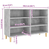 Sideboard Concrete Grey 103.5x35x70 cm Engineered Wood - Rear View