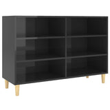 Sideboard High Gloss Black 103.5x35x70 cm Engineered Wood - Front View