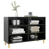 Sideboard High Gloss Black 103.5x35x70 cm Engineered Wood - Side View