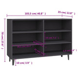 Sideboard Grey 103.5x35x70 cm Engineered Wood - Rear View
