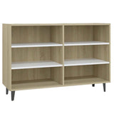 Sideboard White and Sonoma Oak 103.5x35x70 cm Engineered Wood