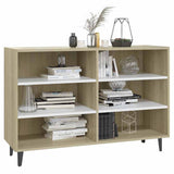 Sideboard White and Sonoma Oak 103.5x35x70 cm Engineered Wood - Side View