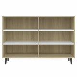 Sideboard White and Sonoma Oak 103.5x35x70 cm Engineered Wood