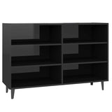 Sideboard High Gloss Black 103.5x35x70 cm Engineered Wood - Front View