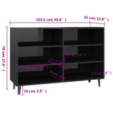 Sideboard High Gloss Black 103.5x35x70 cm Engineered Wood
