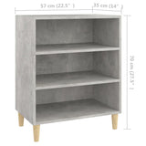 Sideboard Concrete Grey 57x35x70 cm Engineered Wood - Rear View