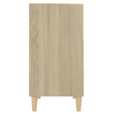 Sideboard White and Sonoma Oak 57x35x70 cm Engineered Wood - 45-Degree Angle