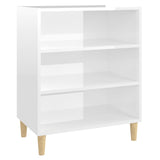 Sideboard High Gloss White 57x35x70 cm Engineered Wood - Front View