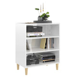 Sideboard High Gloss White 57x35x70 cm Engineered Wood - Side View