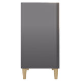 Sideboard High Gloss Grey 57x35x70 cm Engineered Wood - 45-Degree Angle