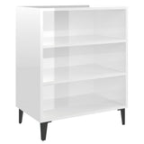 Sideboard High Gloss White 57x35x70 cm Engineered Wood - Front View