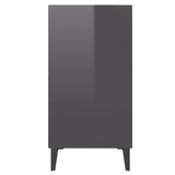 Sideboard High Gloss Grey 57x35x70 cm Engineered Wood - 45-Degree Angle