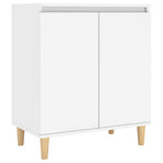 Sideboard with Solid Wood Legs White 60x35x70cm Engineered Wood