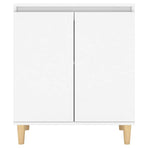 Sideboard with Solid Wood Legs White 60x35x70cm Engineered Wood