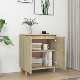 Sideboard with Solid Wood Legs Sonoma Oak 60x35x70 cm Engineered Wood - Side View