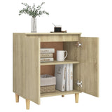 Sideboard with Solid Wood Legs Sonoma Oak 60x35x70 cm Engineered Wood - Top-Down View