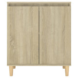 Sideboard with Solid Wood Legs Sonoma Oak 60x35x70 cm Engineered Wood