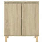 Sideboard with Solid Wood Legs Sonoma Oak 60x35x70 cm