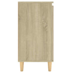 Sideboard with Solid Wood Legs Sonoma Oak 60x35x70 cm