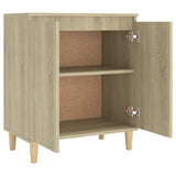 Sideboard with Solid Wood Legs Sonoma Oak 60x35x70 cm Engineered Wood