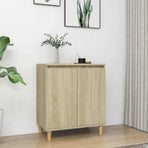 Sideboard with Solid Wood Legs Sonoma Oak 60x35x70 cm