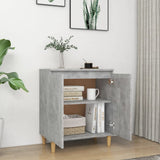 Sideboard&Solid Wood Legs Concrete Grey 60x35x70 cm Engineered Wood - Side View