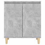 Sideboard&Solid Wood Legs Concrete Grey 60x35x70 cm