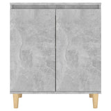 Sideboard&Solid Wood Legs Concrete Grey 60x35x70 cm Engineered Wood - 45-Degree Angle