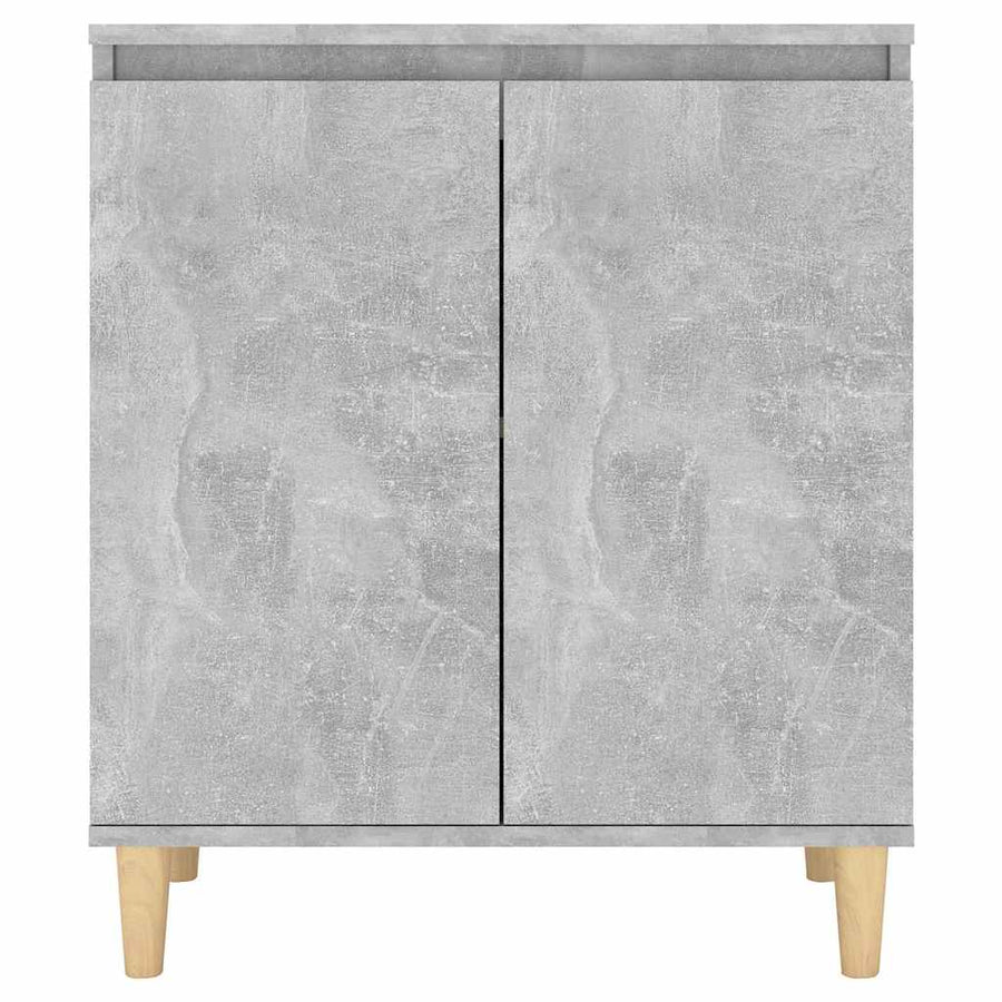 Sideboard&Solid Wood Legs Concrete Grey 60x35x70 cm